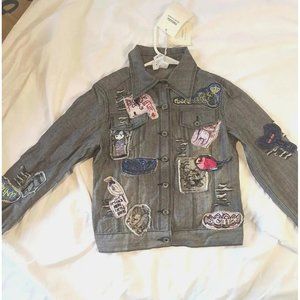 Pandora Jean Jacket Girl's Large, lots of patches. Great Condition.